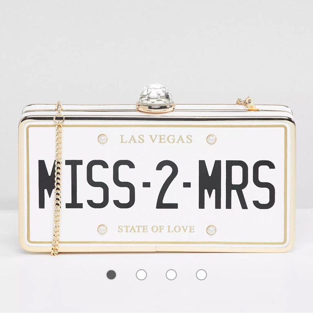 Aldo Mowery Miss 2 Mrs crossbody clutch bridal purse